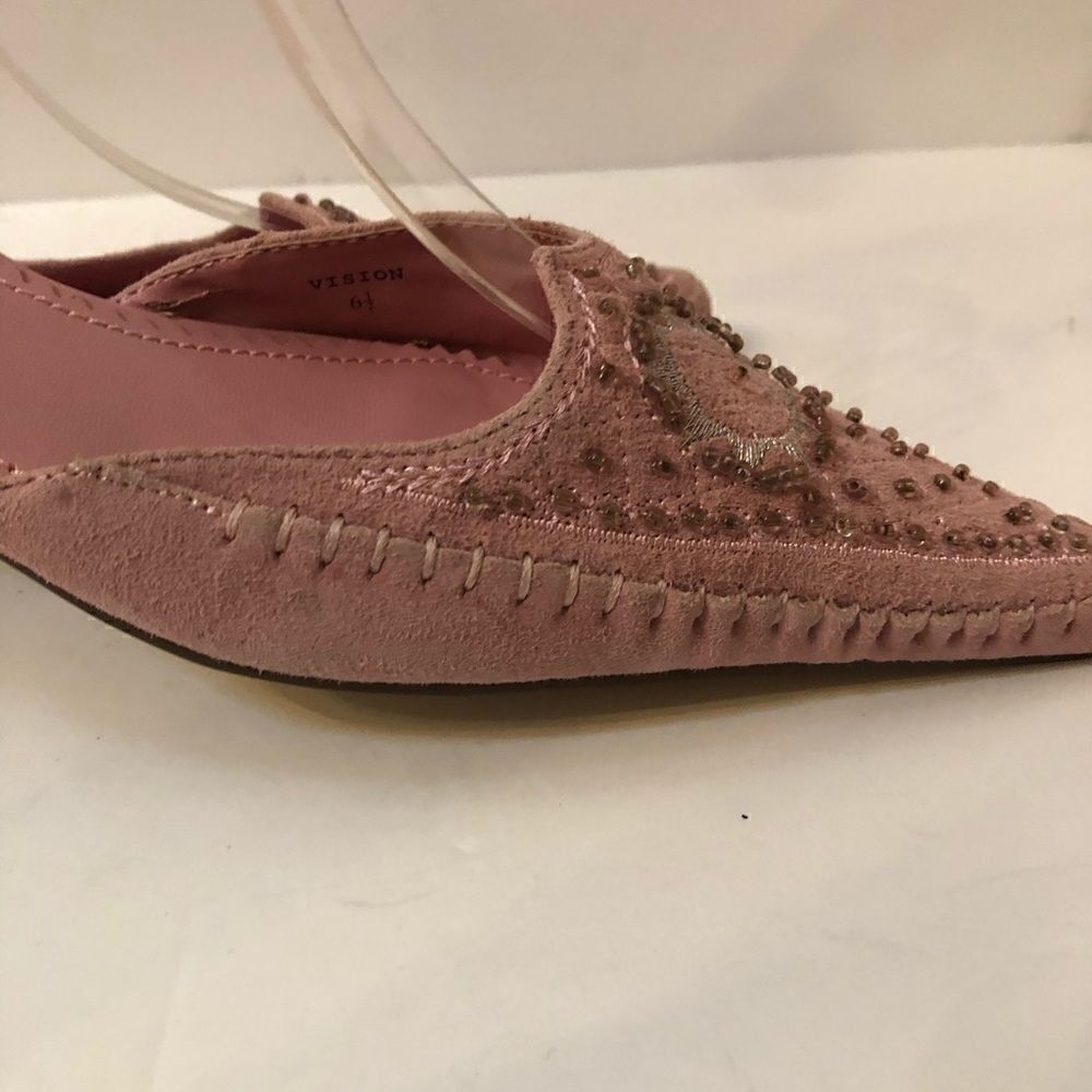 Yellow Box mules shoes pink sz 6.5 kitten heel - Picture 8 of 12